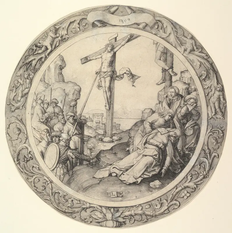 The Crucifixion, from the Circular Passion Wall Art by Lucas van Leyden - High-Resolution Digital Print