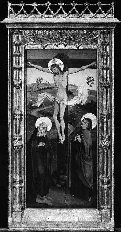 The Crucifixion, (reverse) Saint Francis of Assisi; The Resurrection, (reverse) An Abbot Saint, Possibly Saint Benedict Wall Art by Northern French Painter - High-Resolution Digital Print