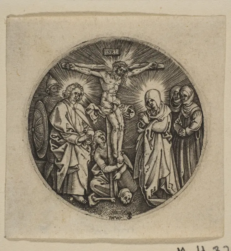 The Crucifixion (Round) (copy) Wall Art by Jan (Johannes) Wierix - High-Resolution Digital Print