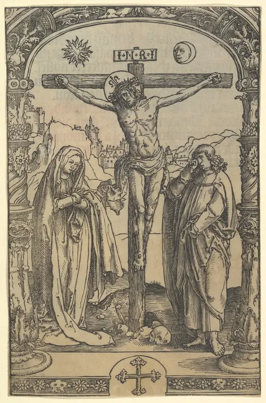 The Crucifixion used in Missale Traiectense (Utrecht Missal), Leiden, 1514 Wall Art by Lucas van Leyden - High-Resolution Digital Print
