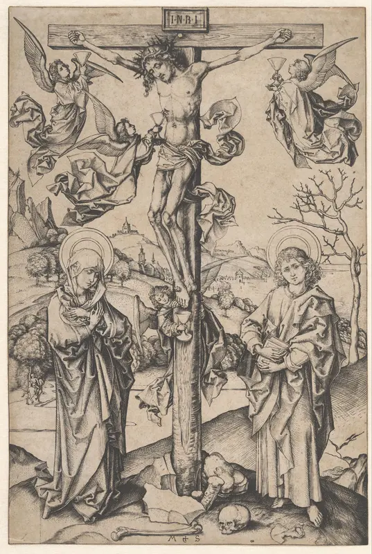 The Crucifixion with Four Angels Wall Art by Unknown - High-Resolution Digital Print