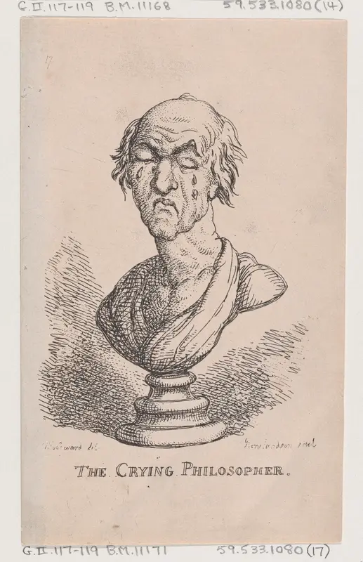 The Crying Philosopher Wall Art by Thomas Rowlandson - High-Resolution Digital Print
