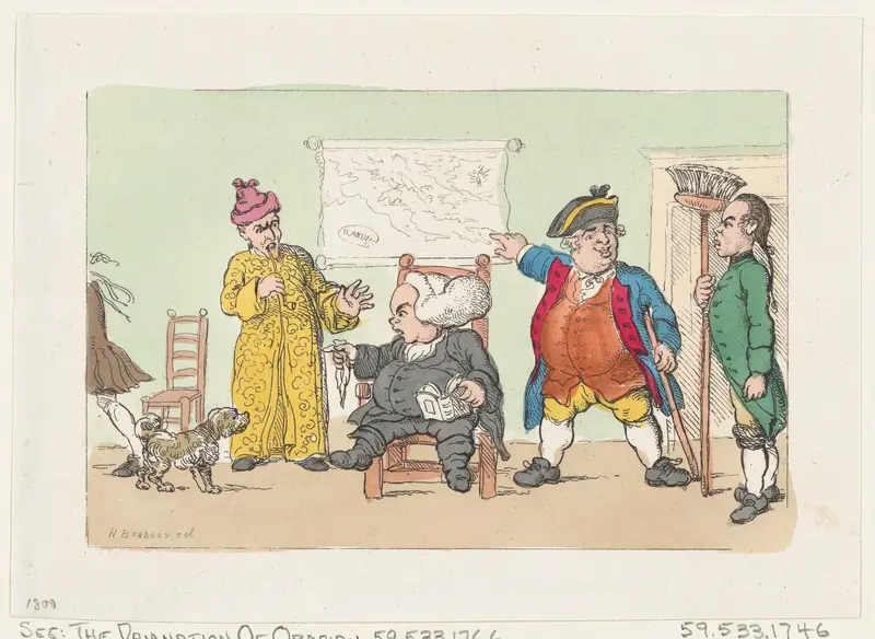 The Damnation of Obadiah (Tristram Shandy) Wall Art by Thomas Rowlandson - High-Resolution Digital Print
