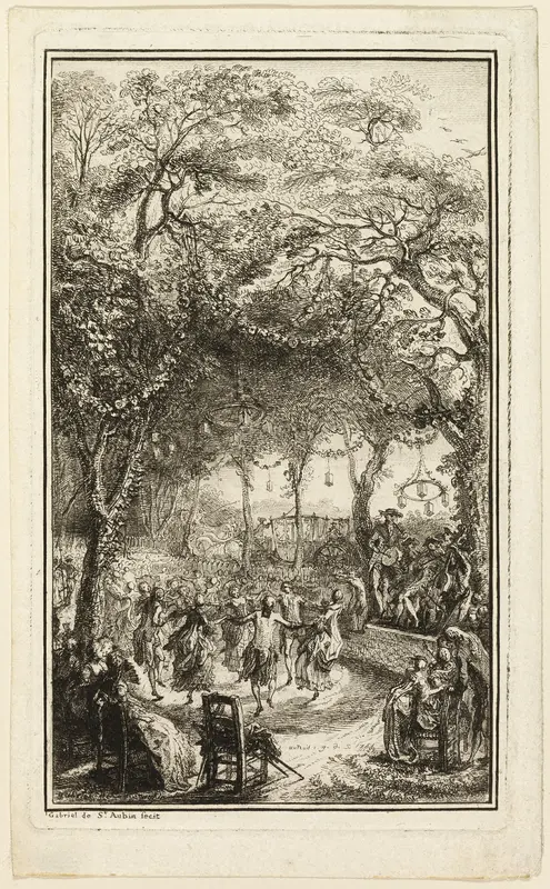 The Dance at Auteuil Wall Art by Gabriel Jacques de Saint-Aubin - High-Resolution Digital Print