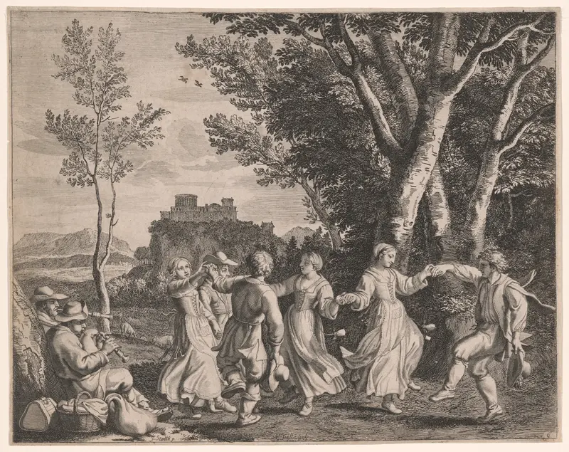 The Dance, Plate 6 from Pastorales Wall Art by Claudine Bouzonnet-Stella - High-Resolution Digital Print