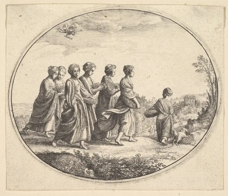 The Daughters of Aglaura (Mercury and Herse) Wall Art by Wenceslaus Hollar - High-Resolution Digital Print