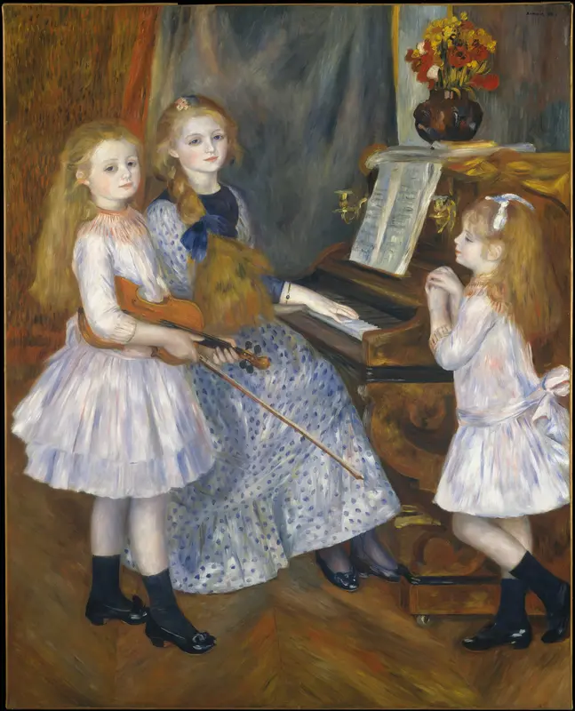 The Daughters of Catulle Mendès, Huguette (1871–1964), Claudine (1876–1937), and Helyonne (1879–1955) Wall Art by Auguste Renoir - High-Resolution Digital Print