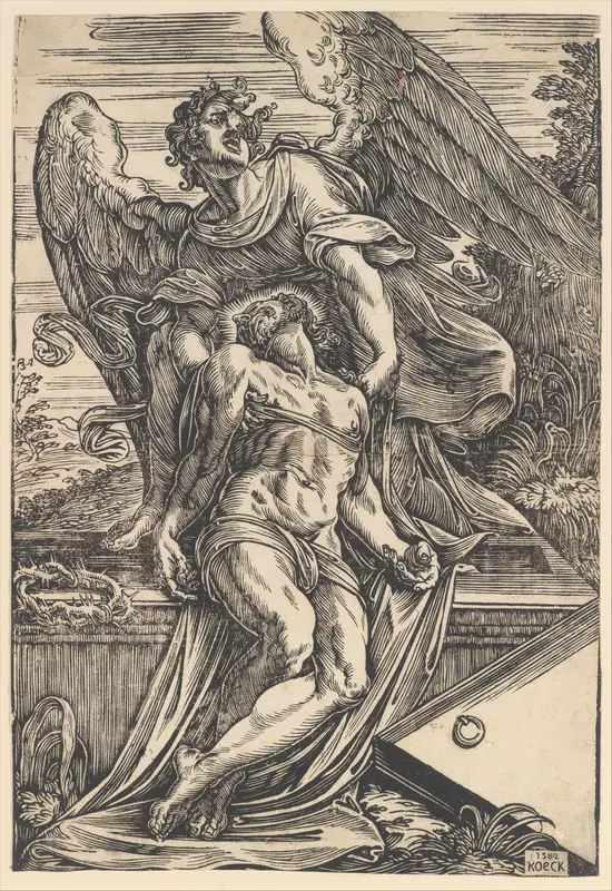 The Dead Christ supported by an angel Wall Art by Giuseppe Scolari - High-Resolution Digital Print
