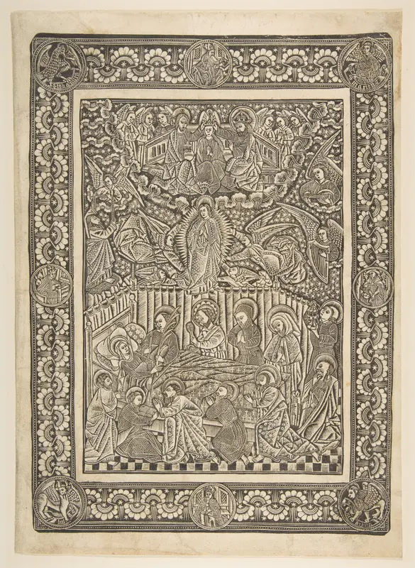 The Death, Assumption, and Crowning of the Virgin Wall Art by Master of the Mountain-like Clouds - High-Resolution Digital Print