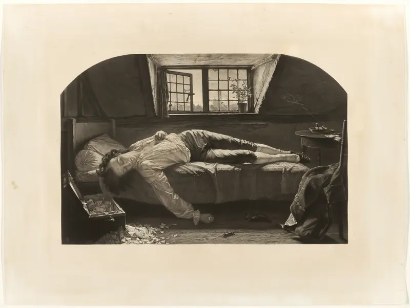 The Death of Chatterton Wall Art by Thomas O. Barlow - High-Resolution Digital Print