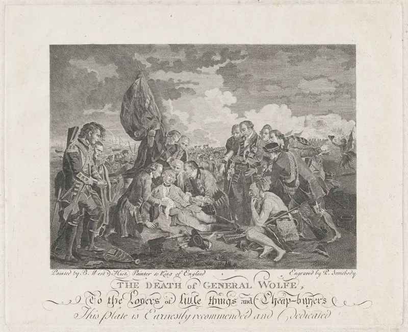 The Death of General Wolfe (September 13, 1759) Wall Art by P. Somebody - High-Resolution Digital Print