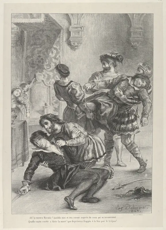 The Death of Hamlet Wall Art by Eugène Delacroix - High-Resolution Digital Print