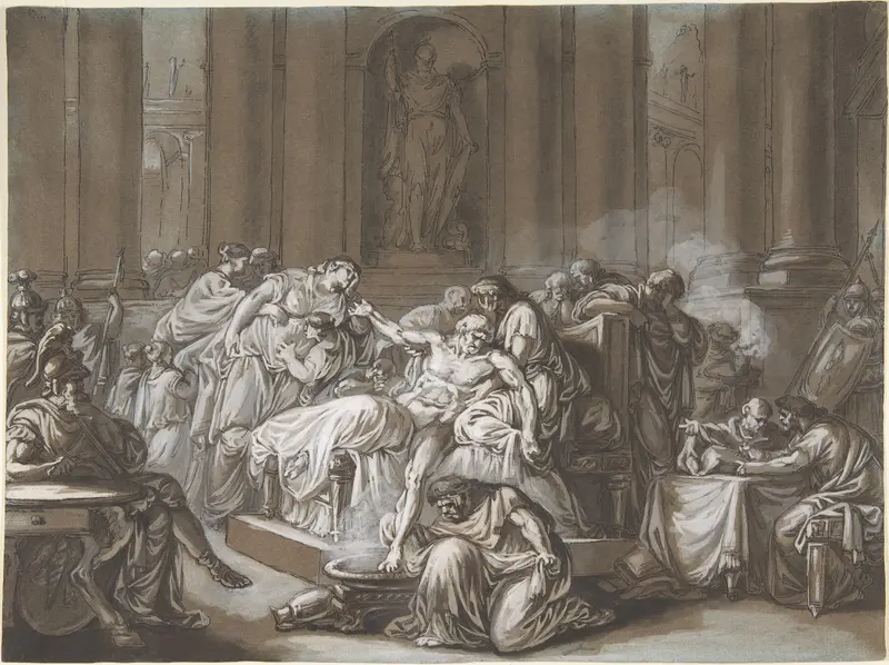 The Death of Seneca Wall Art by Jean Guillaume Moitte - High-Resolution Digital Print