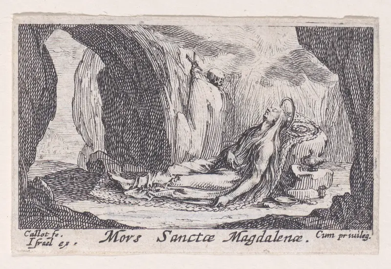 The Death of St. Mary Magdalen, from "Les Pénitents et Pénitentes" (The Penitents) Wall Art by Jacques Callot - High-Resolution Digital Print