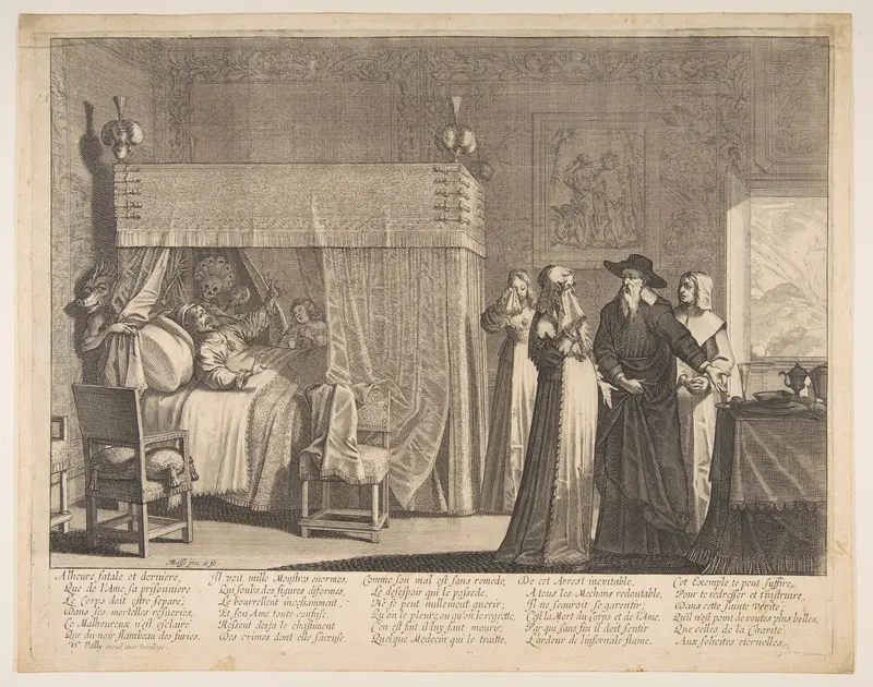 The Death of the Rich Man Wall Art by Abraham Bosse - High-Resolution Digital Print