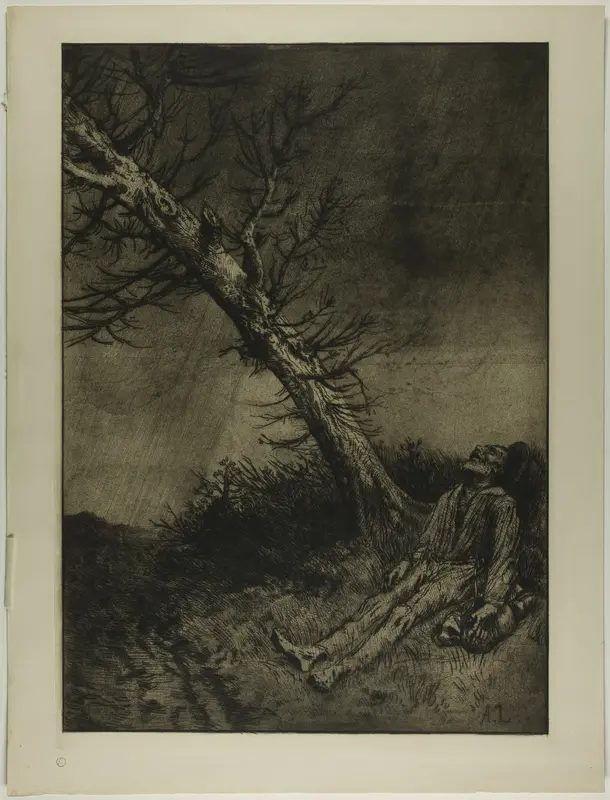 The Death of the Vagabond Wall Art by Alphonse Legros - High-Resolution Digital Print