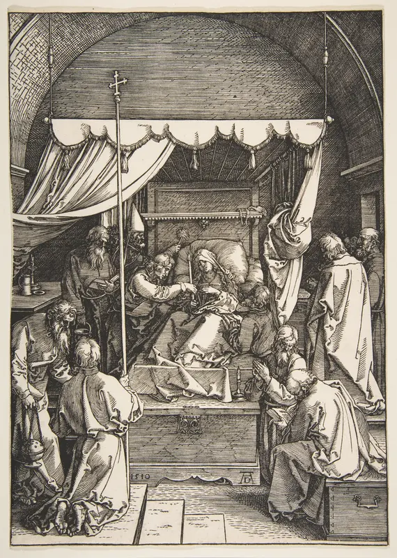The Death of the Virgin, from "The Life of the Virgin" Wall Art by Albrecht Dürer - High-Resolution Digital Print