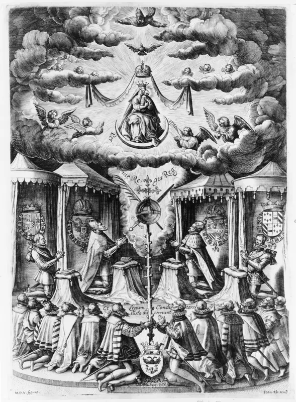 The Defenders of the Catholic Faith in the Netherlands adoring the Virgin Wall Art by Maerten de Vos - High-Resolution Digital Print