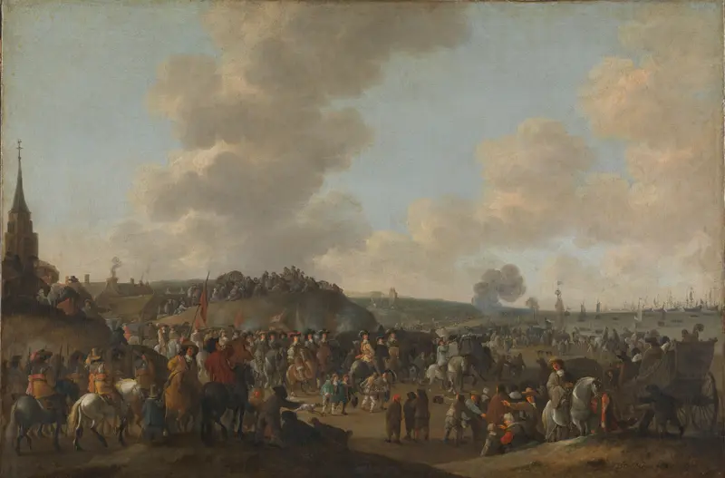 The Departure of Charles II of England from Scheveningen, June 2, 1660 Wall Art by Hendrick de Meijer - High-Resolution Digital Print