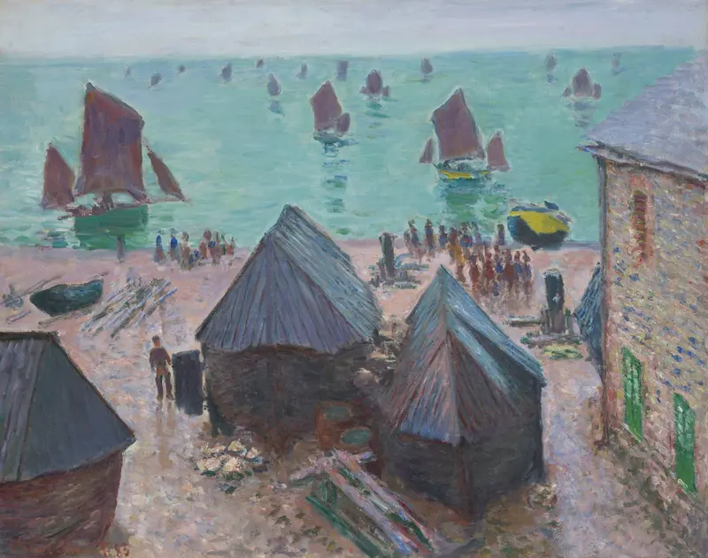 The Departure of the Boats, Étretat Wall Art by Claude Monet - High-Resolution Digital Print
