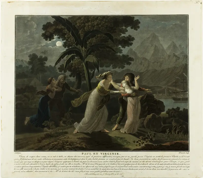 The Departure, plate 4 from Paul et Virginie Wall Art by Charles Melchior Descourtis - High-Resolution Digital Print