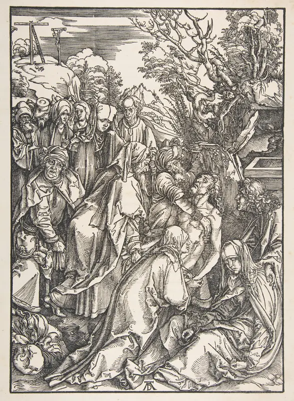 The Deposition of Christ, from "The Large Passion" Wall Art by Albrecht Dürer - High-Resolution Digital Print