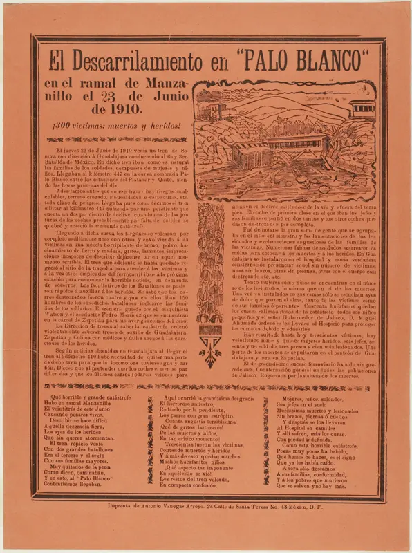 The Derailment in Palo Blanco Wall Art by José Guadalupe Posada - High-Resolution Digital Print