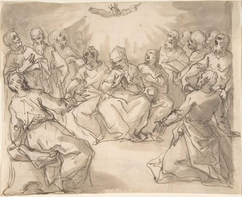 The Descent of the Holy Ghost Wall Art by Hans Rottenhammer I - High-Resolution Digital Print