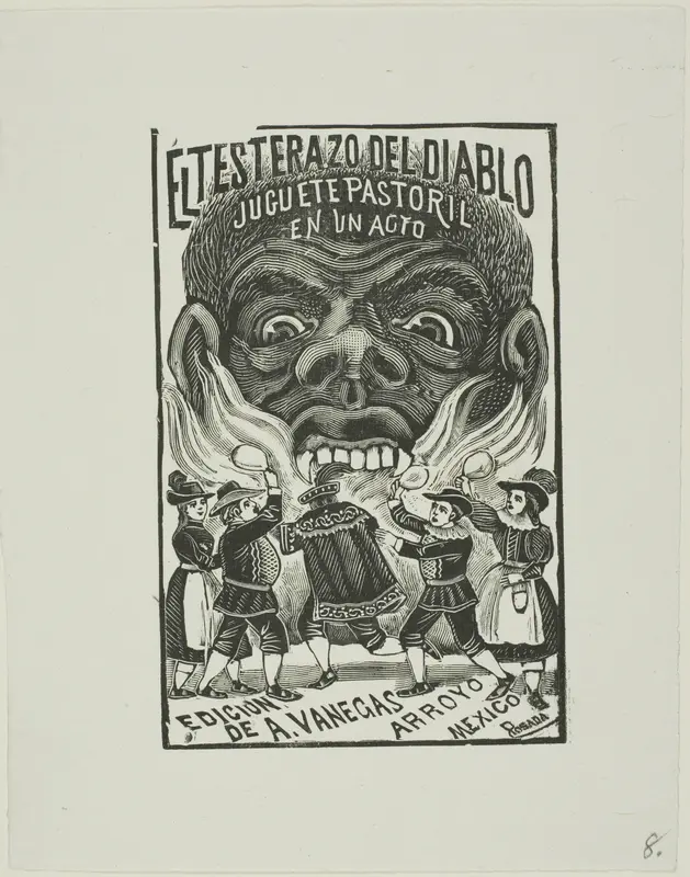 The Devil Butts With His Head Wall Art by José Guadalupe Posada - High-Resolution Digital Print