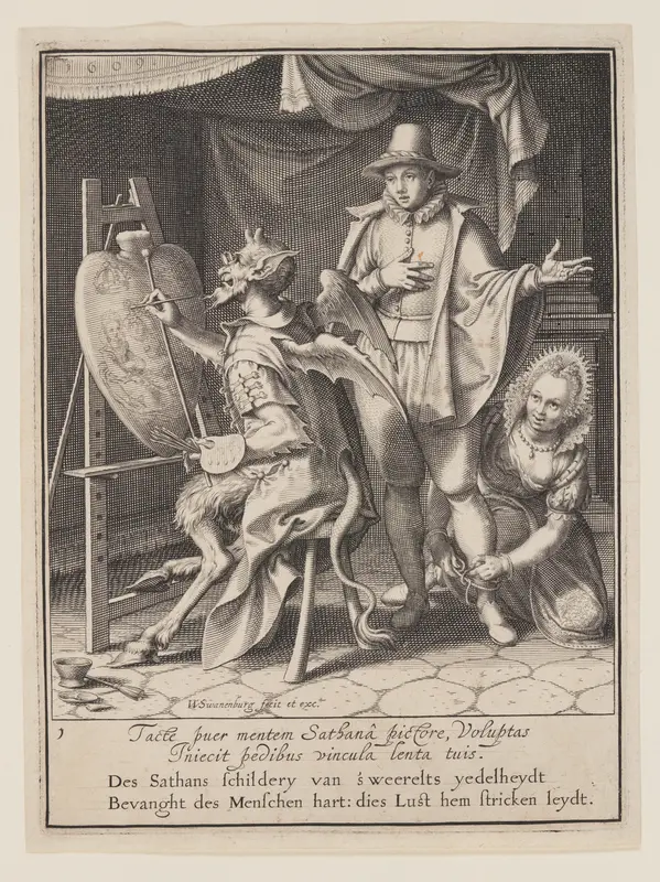 The Devil Painting Man’s Heart, from Allegory of the Misuse of Worldly Property Wall Art by Willem van Swanenburgh - High-Resolution Digital Print