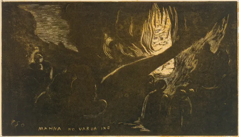 The Devil Speaks (Mahna No Varua Ino), from Fragrance (Noa Noa) Wall Art by Paul Gauguin - High-Resolution Digital Print