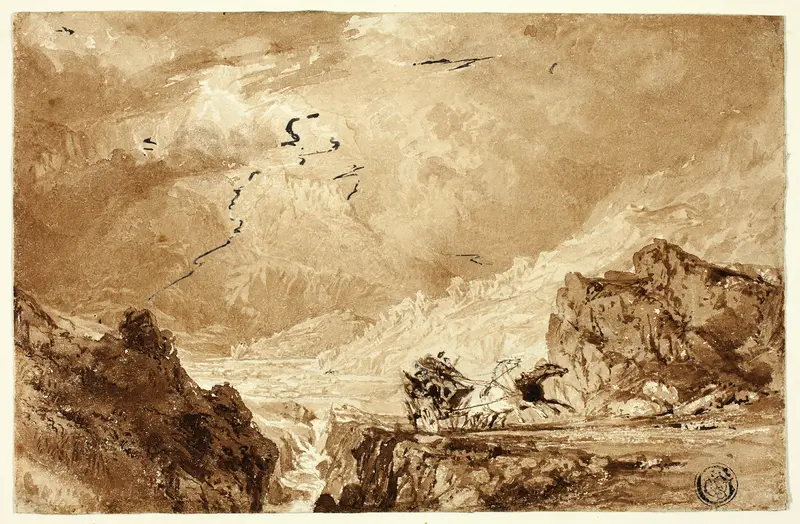 The Diligence in the Alps Wall Art by Thomas Allom - High-Resolution Digital Print