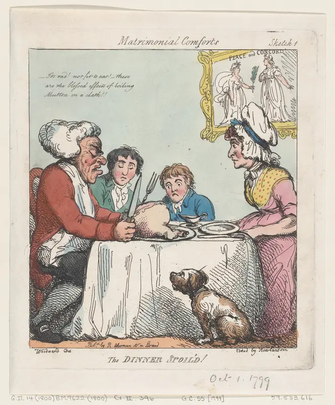 The Dinner Spoil'd! Wall Art by Thomas Rowlandson - High-Resolution Digital Print