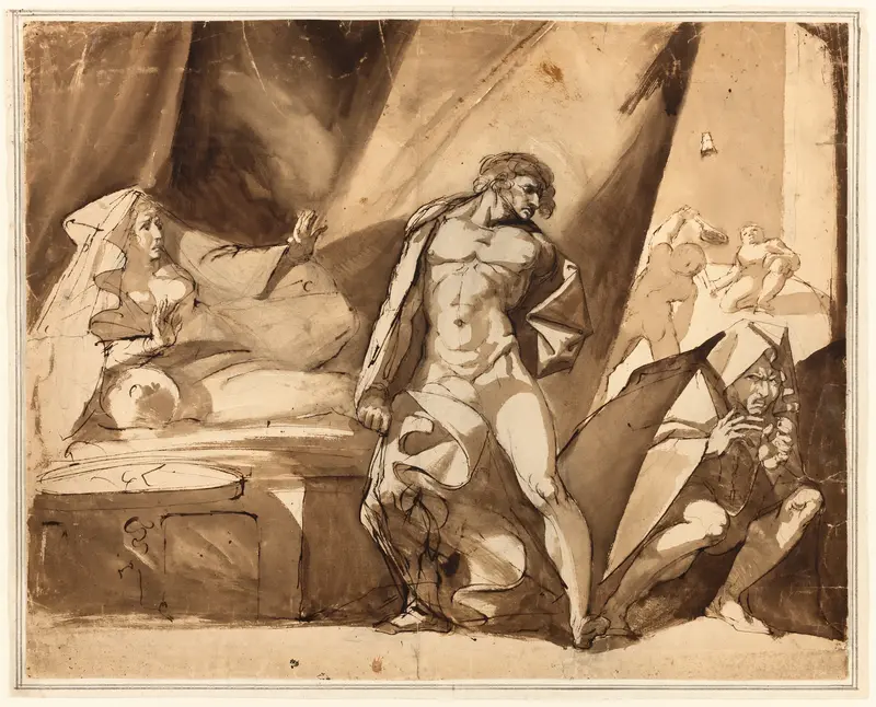 The Discovery (recto), Two Sketches of Standing Male Figures (verso) Wall Art by Henry Fuseli - High-Resolution Digital Print