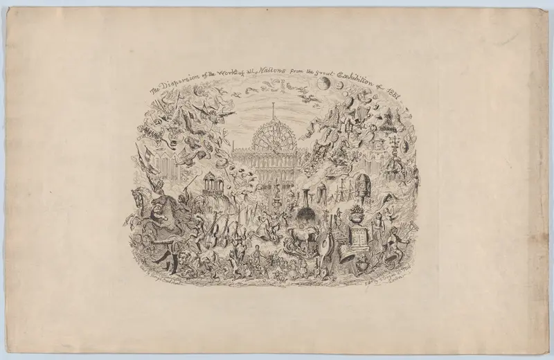 The Dispersion of the Works of all Nations from the Great Exhibition of 1851 Wall Art by George Cruikshank - High-Resolution Digital Print