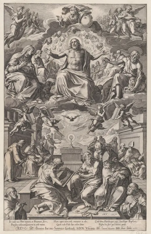 The Dispute of the Church Fathers over the Holy Sacrament Wall Art by Cornelis Cort - High-Resolution Digital Print