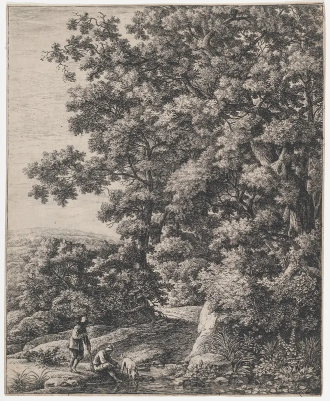 The Dog Drinking From a Stream Wall Art by Anthonie Waterloo - High-Resolution Digital Print