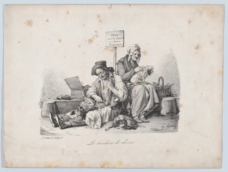 The Dog Shearer Wall Art by Louis Léopold Boilly - High-Resolution Digital Print