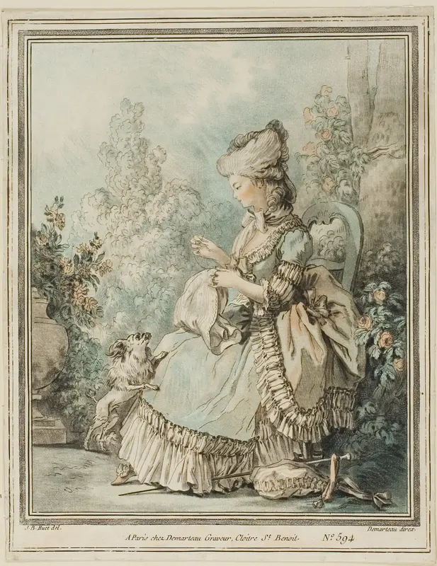 The Dog's Repast Wall Art by Gilles Antoine Demarteau, the Younger - High-Resolution Digital Print