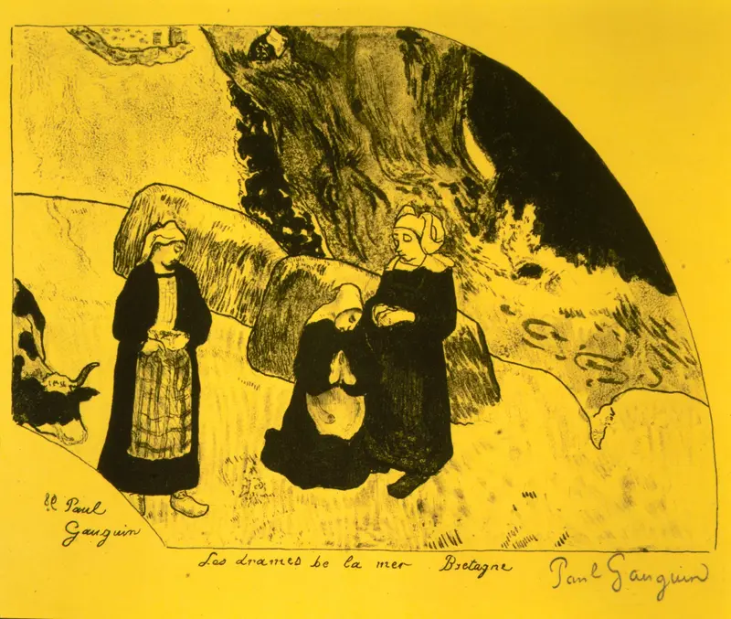 The Drama of the Sea, Brittany, from the "Volpini Suite: Dessins lithographiques" Wall Art by Paul Gauguin - High-Resolution Digital Print