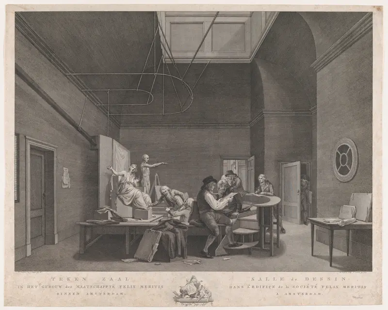 The Drawing Academy at the Felix Meritis Society in Amsterdam Wall Art by Reinier Vinkeles - High-Resolution Digital Print