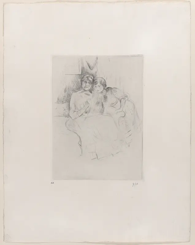 The Drawing Lesson (Berthe Morisot and her Daughter) Wall Art by Berthe Morisot - High-Resolution Digital Print
