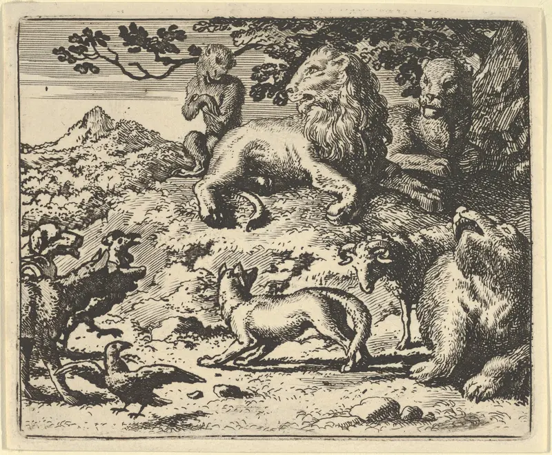The Dread of Renard's Enemies from Hendrick van Alcmar's Renard The Fox Wall Art by Allart van Everdingen - High-Resolution Digital Print