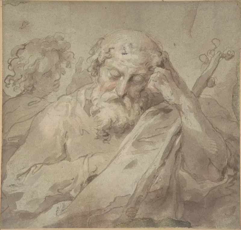 The Dream of Saint Joseph Wall Art by Anonymous, Italian, 18th century - High-Resolution Digital Print