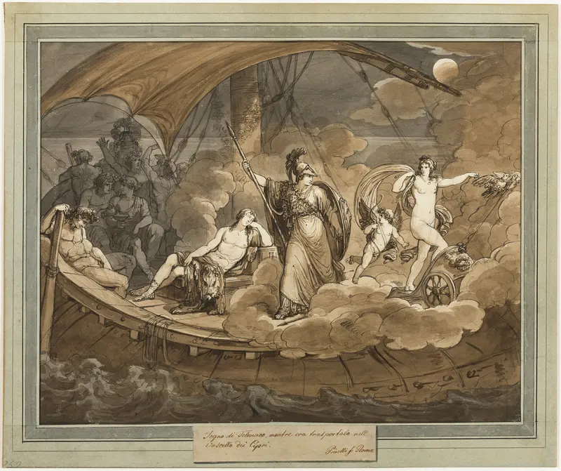 The Dream of Telemachus, from The Adventures of Telemachus, Book 4 Wall Art by Bartolomeo Pinelli - High-Resolution Digital Print