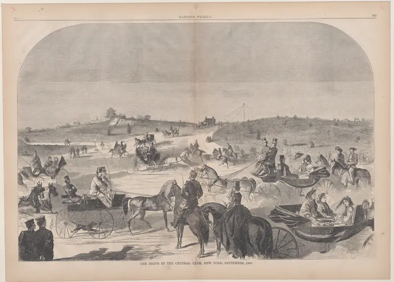 The Drive in Central Park, New York (from "Harper's Weekly," Vol. IV) Wall Art by Winslow Homer - High-Resolution Digital Print