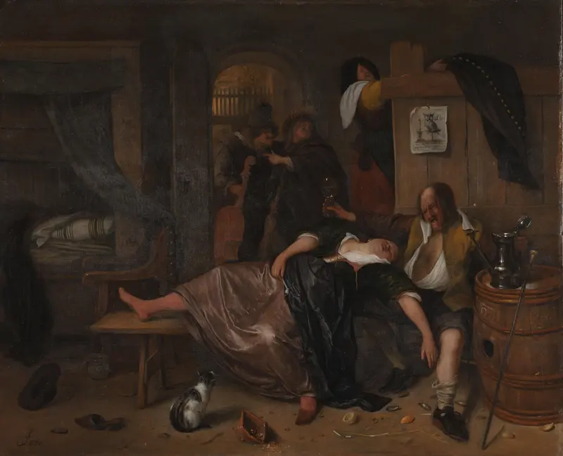 The Drunken Couple Wall Art by Jan Havicksz. Steen - High-Resolution Digital Print