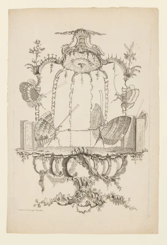 The Duel (Le Duel), from Essay on Butterflies Masquerading as Humans (Essai de Papilloneries Humaines) Wall Art by Charles Germain de Saint-Aubin - High-Resolution Digital Print