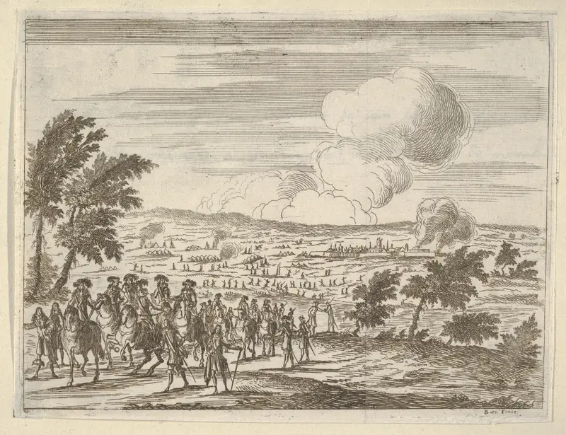 The Duke and his troops at Casalmaggiore, from "L'Idea di un Principe ed Eroe Cristiano in Francesco I d'Este, di Modena e Reggio Duca VIII [...]" Wall Art by Bartolomeo Fenice (Fénis) - High-Resolution Digital Print
