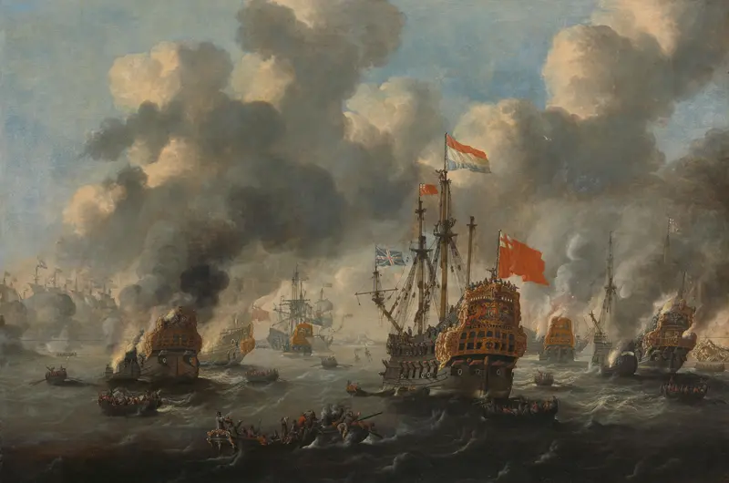 The Dutch Raid on the Medway, 1667 Wall Art by anonymous - High-Resolution Digital Print